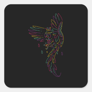 Sticker Carré Aigle coloré