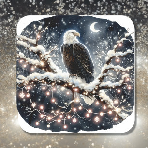 Sticker Carré Aigle de Noël