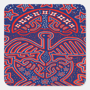 Sticker Carré Aigle Démocrate Patriotique USA