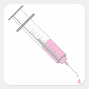 Sticker Carré Aiguille du vaccin