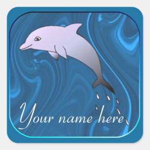 Sticker Carré Aimant dauphin