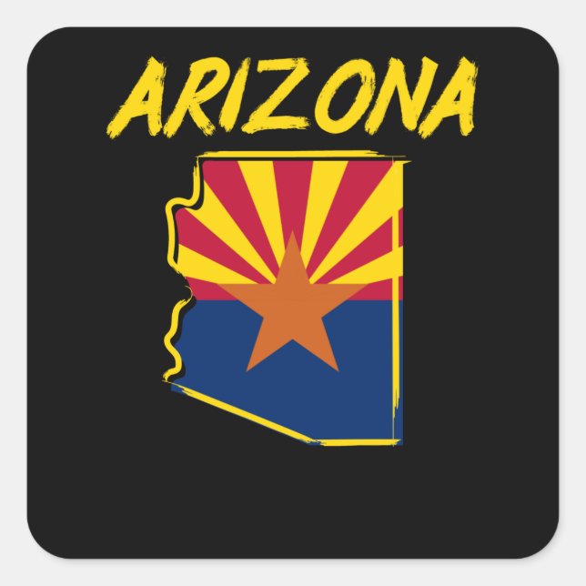 Sticker Carré Aimer l'état de l'Arizona (Devant)