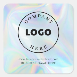 Sticker Carré Ajouter un logo d'entreprise holographique personn