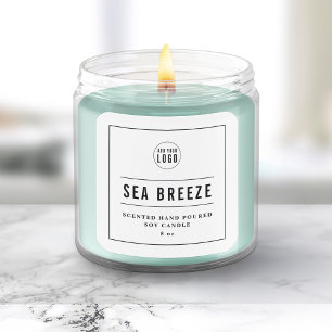 Sticker Carré Ajouter votre logo Bordure et lignes noires Étique