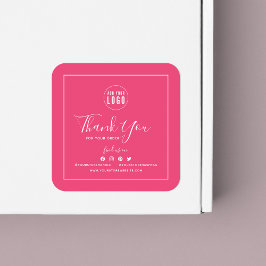 Sticker Carré Ajouter votre logo Social Media Merci Couleur pers