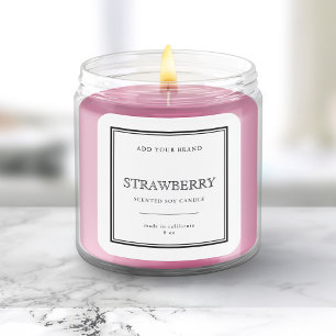 Sticker Carré Ajouter votre marque Classic Black Border Étiquett