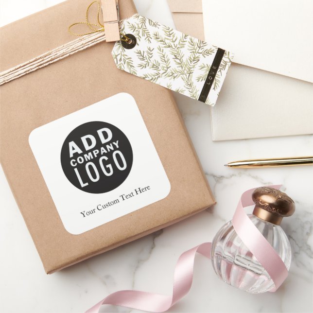 Sticker Carré Ajouter votre propre logo d'entreprise Texte perso (Cadeaux)