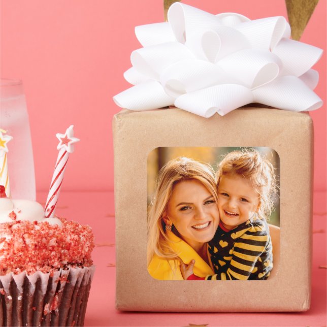 Sticker Carré Ajouter votre propre photo (Fête)