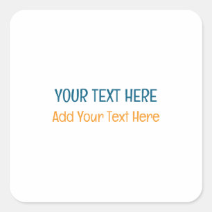 Sticker Carré Ajouter votre propre texte Slogan minimaliste mode