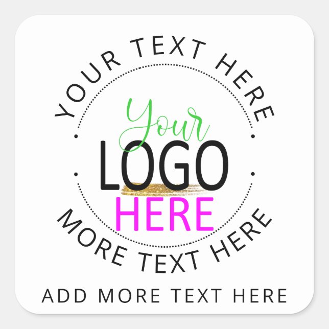 Sticker Carré Ajoutez Votre Logo Créez Votre Propre Petite Entre (Devant)
