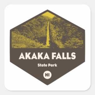 Sticker Carré Akaka Falls State Park Hawaii