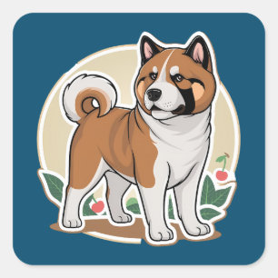Sticker Carré Akita