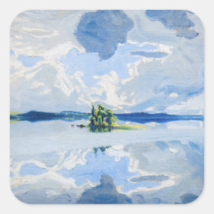 Sticker Carré Akseli Gallen-Kallela - Nuages au-dessus d'un lac