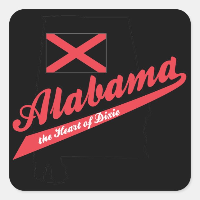 Sticker Carré Alabama Heart of Dixie (Devant)
