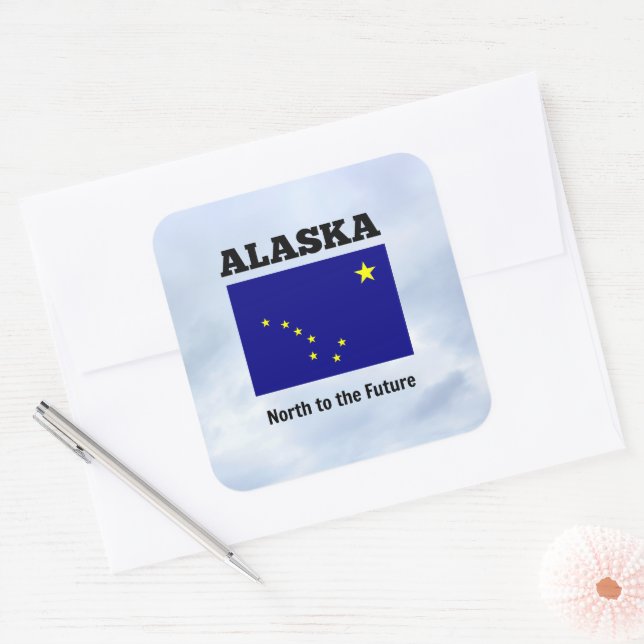 Sticker Carré Alaska, du nord au futur (Enveloppe)