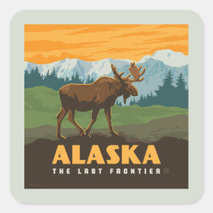 Sticker Carré Alaska Oie frontière