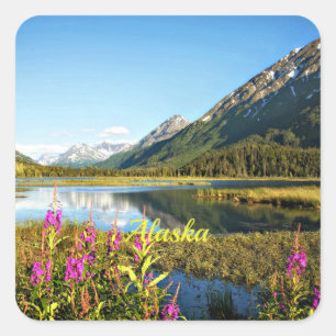 Sticker Carré Alaska, photo de paysage pittoresque