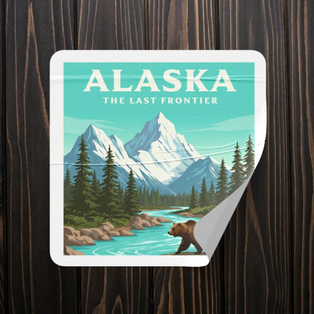 Sticker Carré Alaska vintage (Créateur téléchargé)