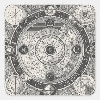 Sticker Carré Alchemy-Themed Painting Images