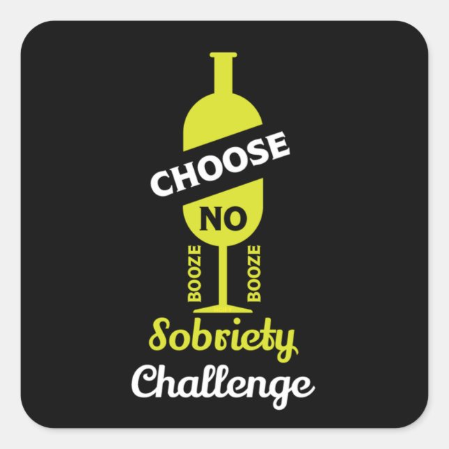Sticker Carré Alcool Sobriété Alcool Sans alcool Support Teetota (Devant)