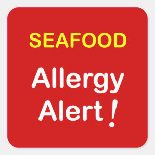 Sticker Carré Alerte allergique - FRUITS DE MER.