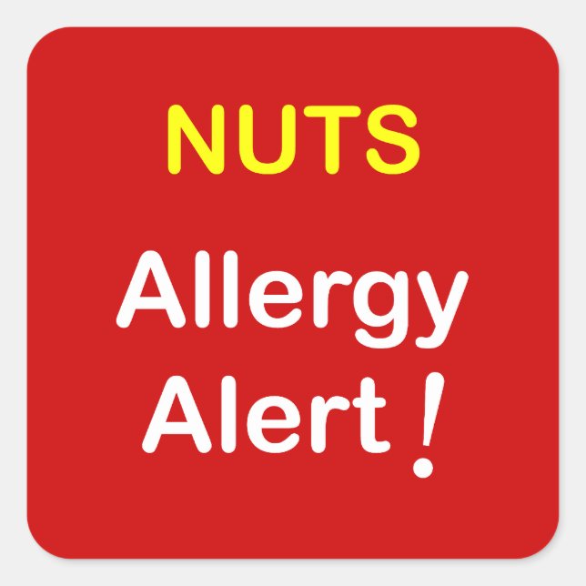 Sticker Carré Alerte allergique - NUTS. (Devant)