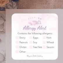 Alerte d'allergie au sac de tuyauterie rose élégan