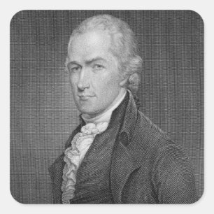 Sticker Carré Alexander Hamilton (1757-1804) gravé par John