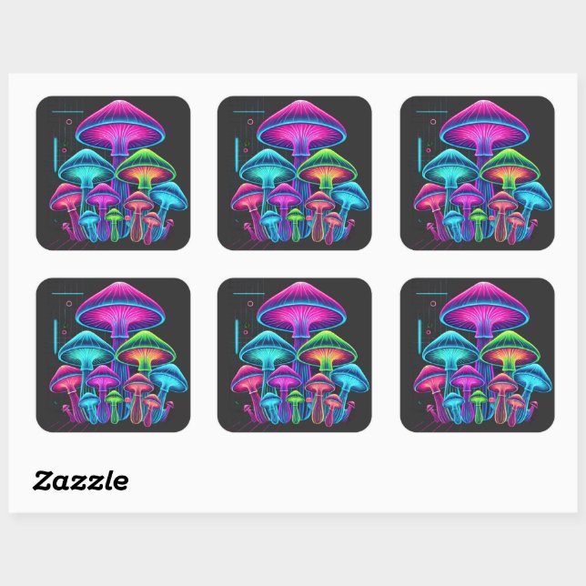 Sticker Carré Algorithmes Agaric (Feuille)