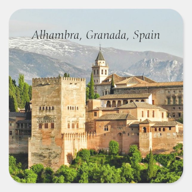 Sticker Carré Alhambra, Grenade, Espagne (Devant)