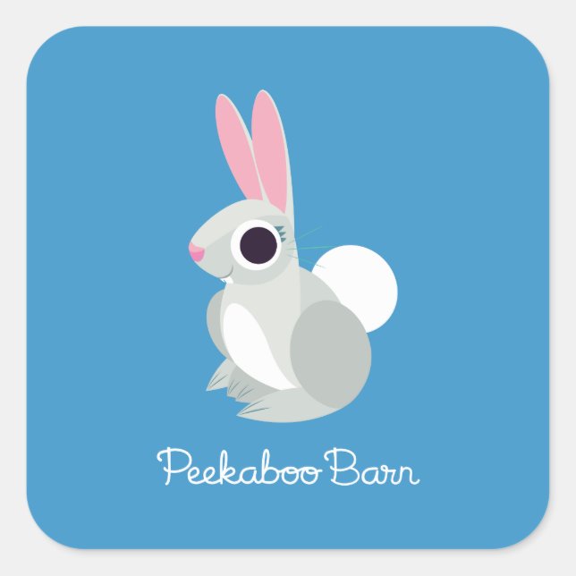 Sticker Carré Alice le lapin (Devant)