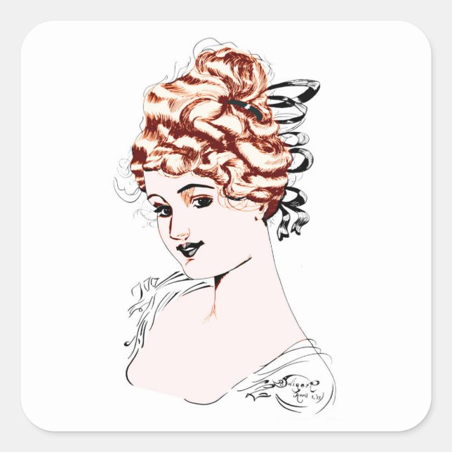 Sticker Carré Alice M. McPherrin par Russell L. Swigert 1917 art (Devant)