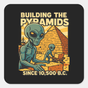 Sticker Carré Aliens Construction Pyramides Pyramides Constructi