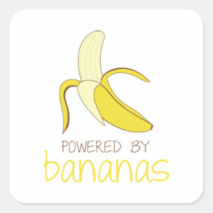 Sticker Carré Alimenté Par Des Bananes