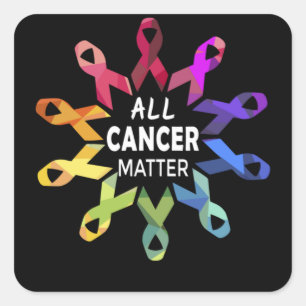 Sticker Carré All Cancer Matter Raise Cancer Awareness