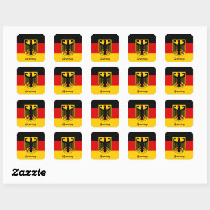 Sticker Carré Allemagne patriotique et drapeau allemand, vacance