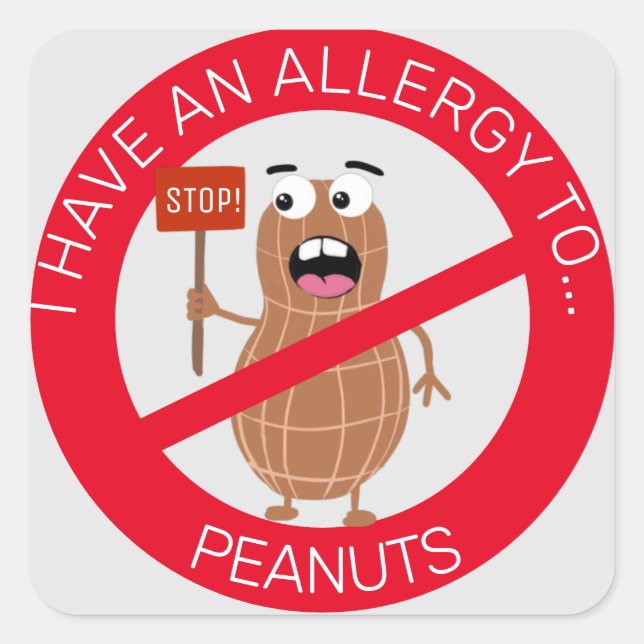 Sticker Carré allergie aux arachides (Devant)
