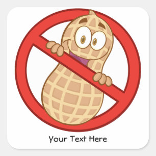 Sticker Carré Allergie d'arachide 2 (personnalisable)