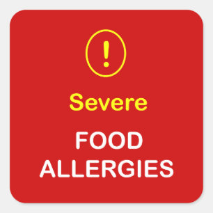 Sticker Carré Allergies alimentaires sévères.
