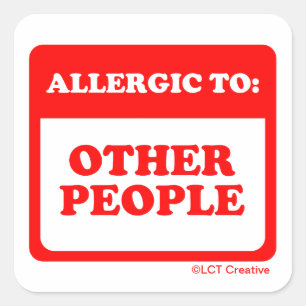 Sticker Carré Allergique À D'Autres Personnes