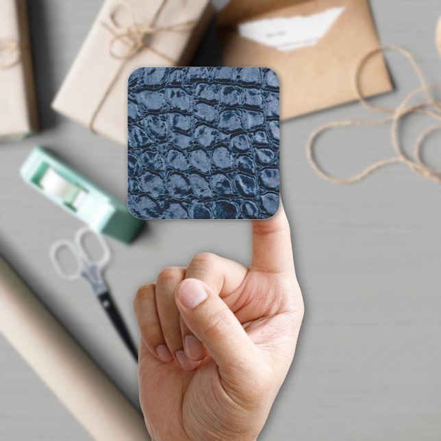 Sticker Carré Alligator bleu Faux cuir (Créateur téléchargé)