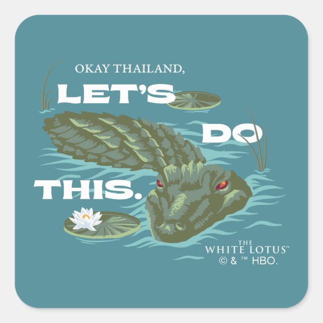 Sticker Carré Alligator - Le Lotus Blanc (Devant)