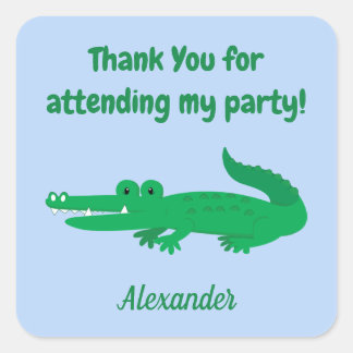 Sticker Carré Alligator Safari Merci