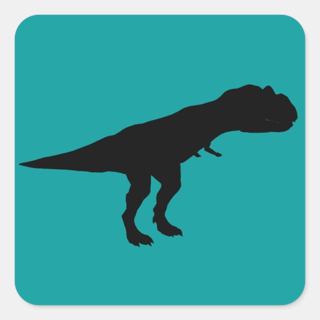 Sticker Carré Allosaurus Dino Dinosaur Silhouette (Devant)
