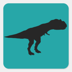 Sticker Carré Allosaurus Dino Dinosaur Silhouette