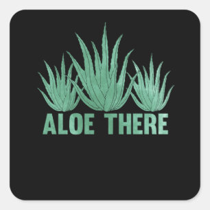 Sticker Carré Aloe Vera Pun Plantes Femmes Hommes Succulents