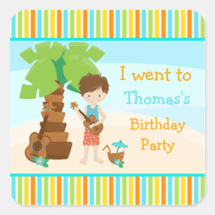 Sticker Carré Aloha Cute Brown