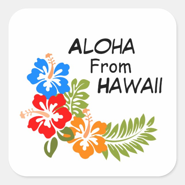 Sticker Carré Aloha De Hawaii (Devant)