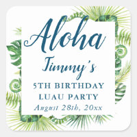 Aloha Végétation tropicale Luau Anniversaire