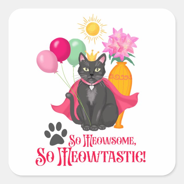 Sticker Carré Alors Mowsome, Si Mowtastic ! (Devant)